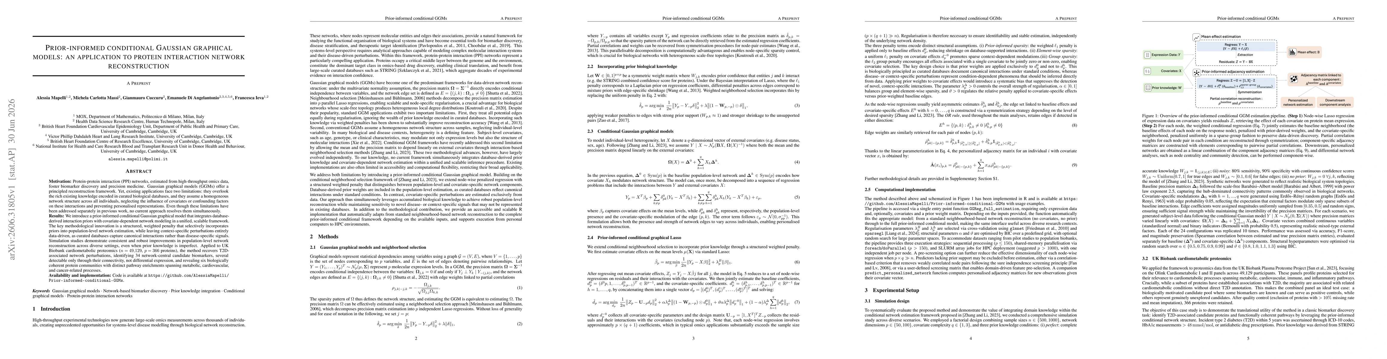 Thumbnail for Prior-informed conditional Gaussian graphical models: an application to protein interaction network reconstruction
