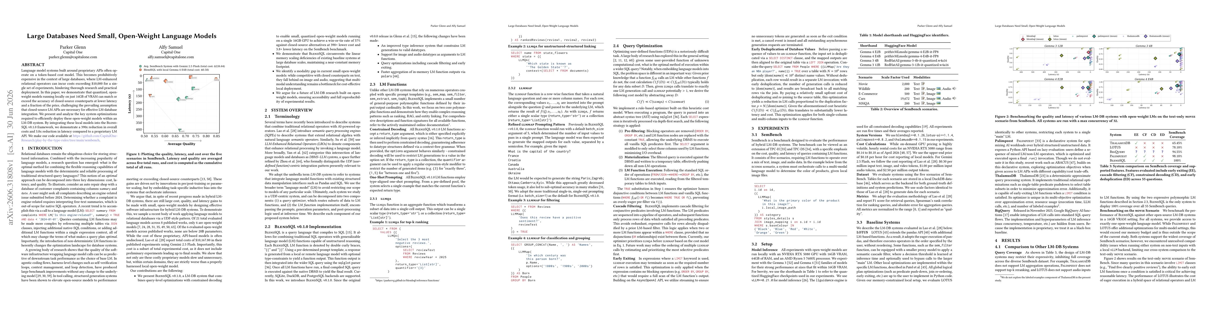 Thumbnail for Large Databases Need Small, Open-Weight Language Models