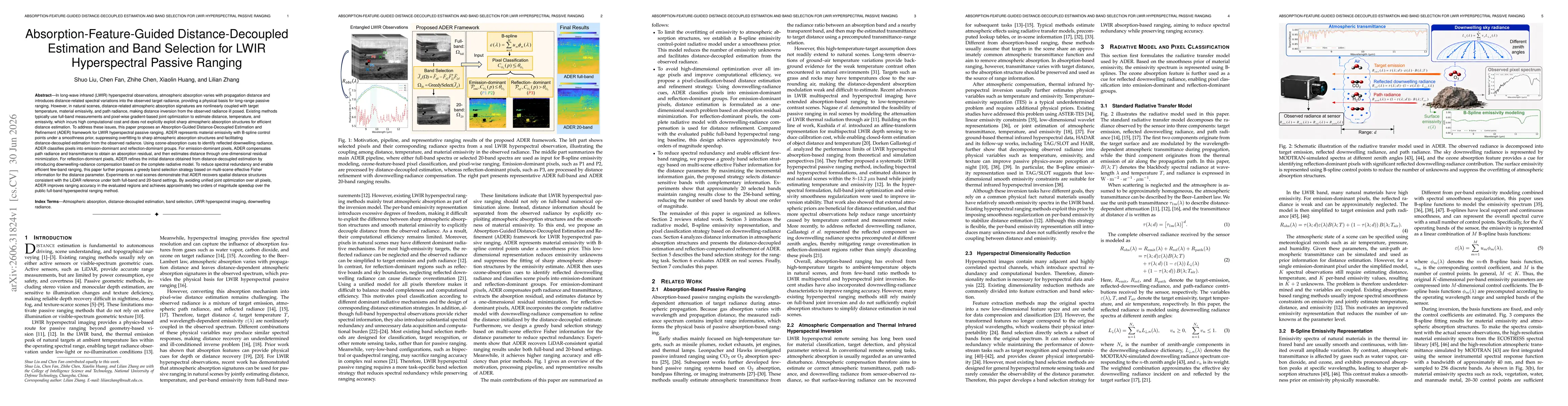 Thumbnail for Absorption-Feature-Guided Distance-Decoupled Estimation and Band Selection for LWIR Hyperspectral Passive Ranging