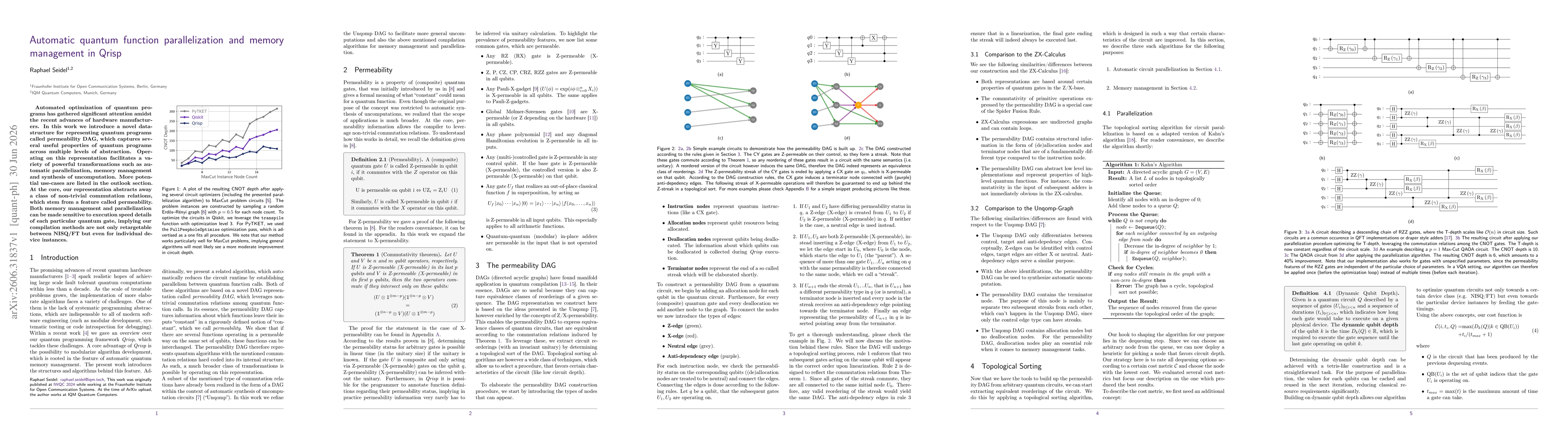 Thumbnail for Automatic quantum function parallelization and memory management in Qrisp