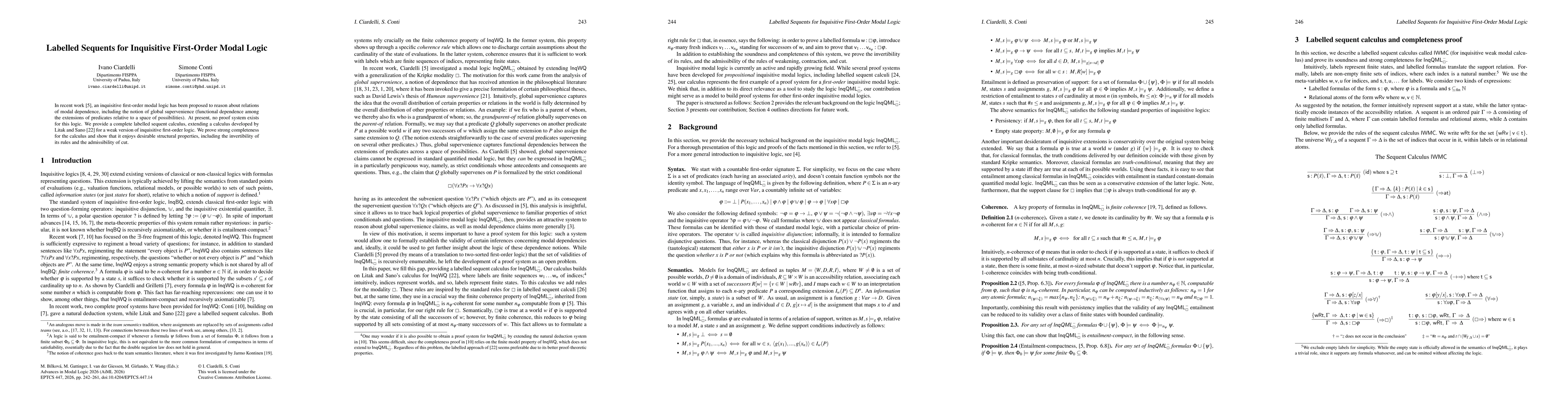 Thumbnail for Labelled Sequents for Inquisitive First-Order Modal Logic