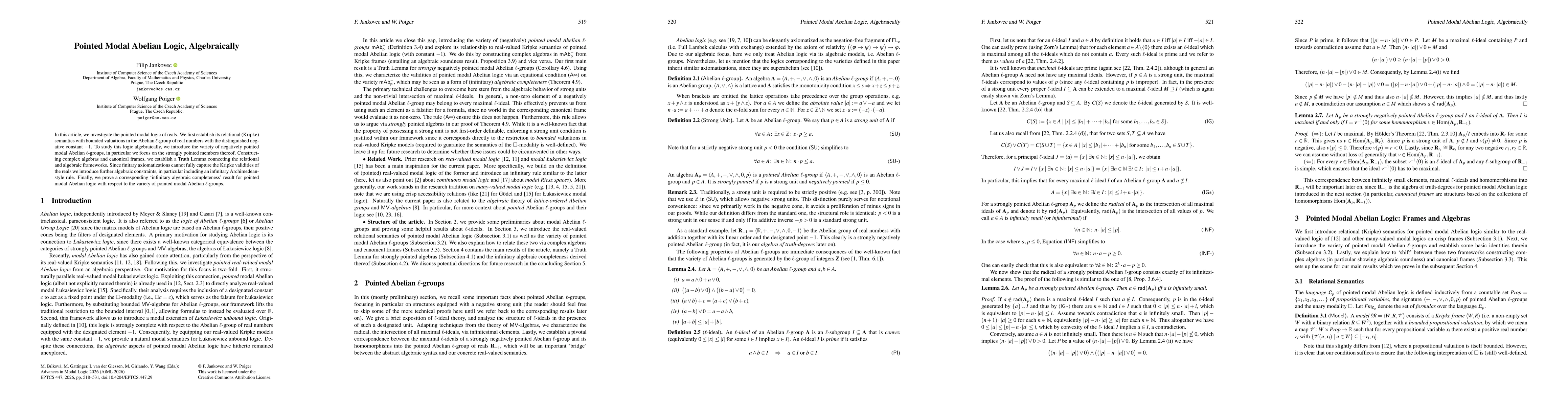 Thumbnail for Pointed Modal Abelian Logic, Algebraically