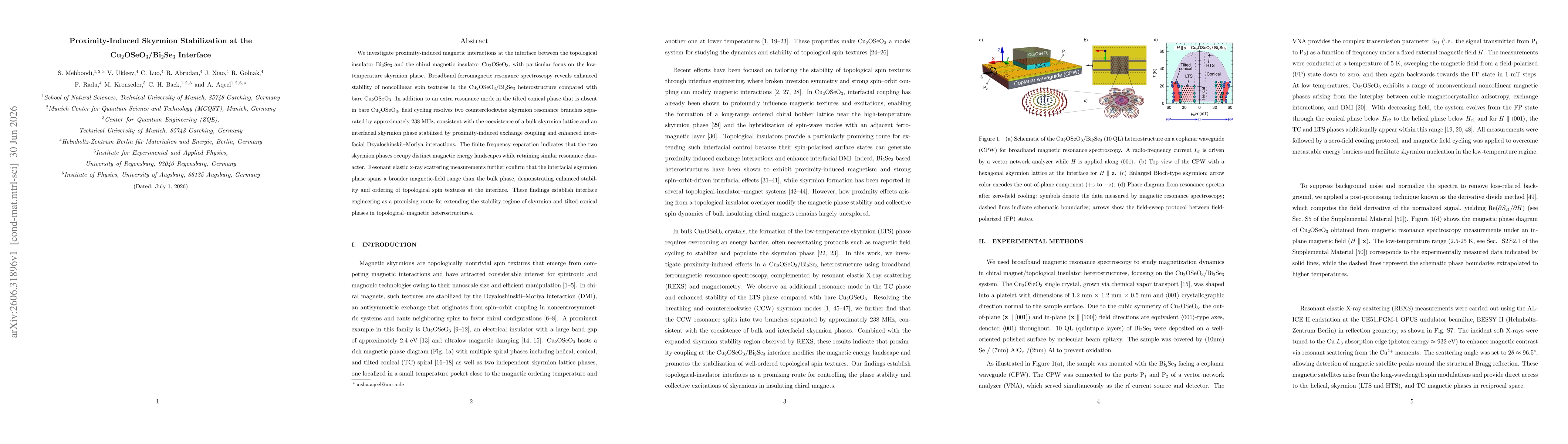 Thumbnail for Proximity-Induced Skyrmion Stabilization at the Cu2OSeO3/Bi2Se3 Interface