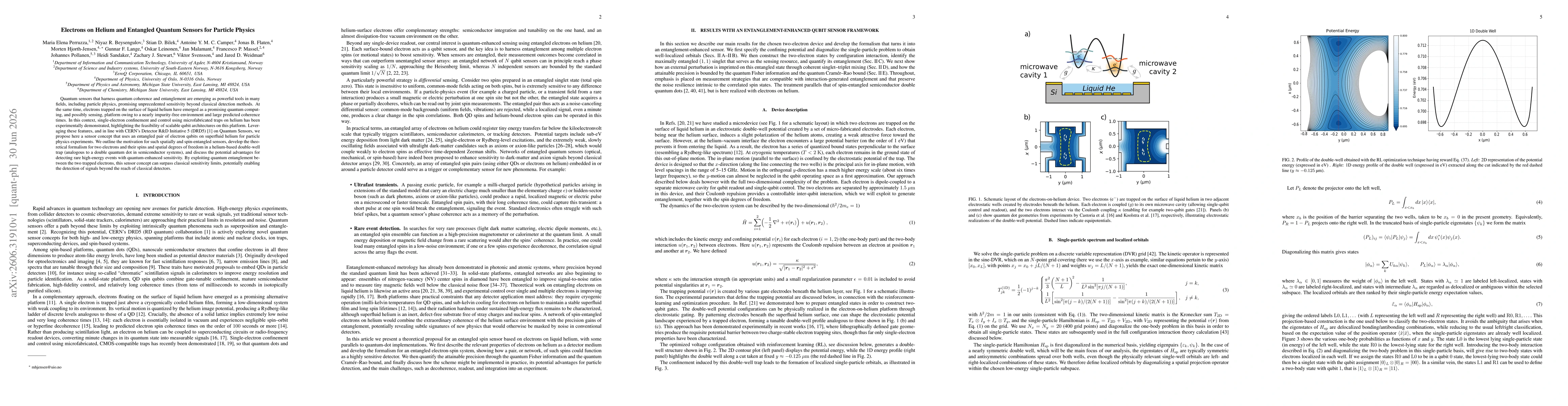 Thumbnail for Electrons on Helium and Entangled Quantum Sensors for Particle Physics