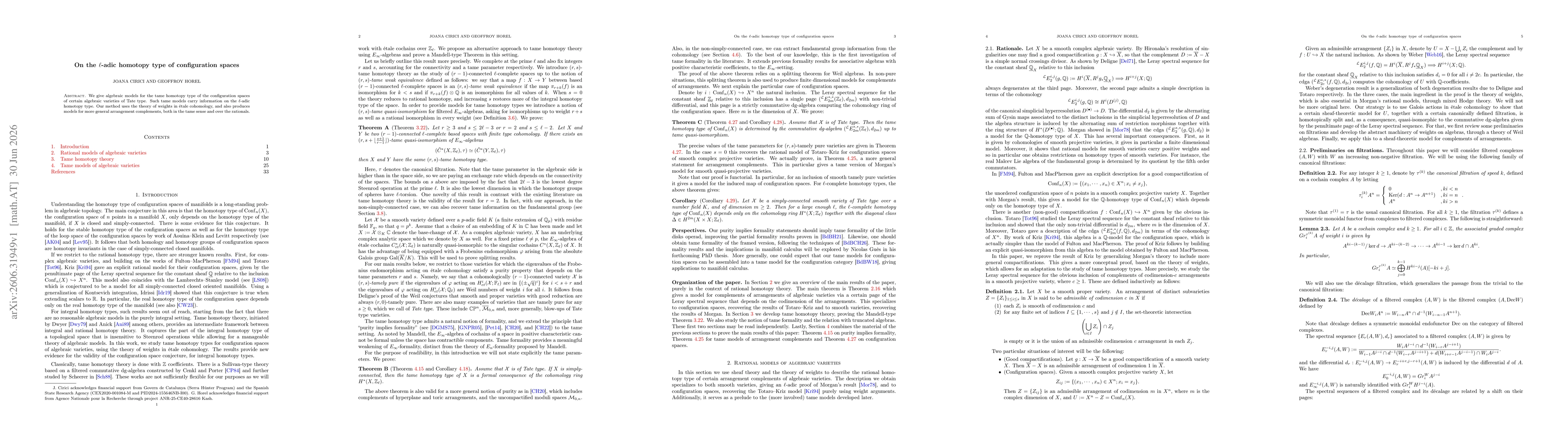 Thumbnail for On the l-adic homotopy type of configuration spaces