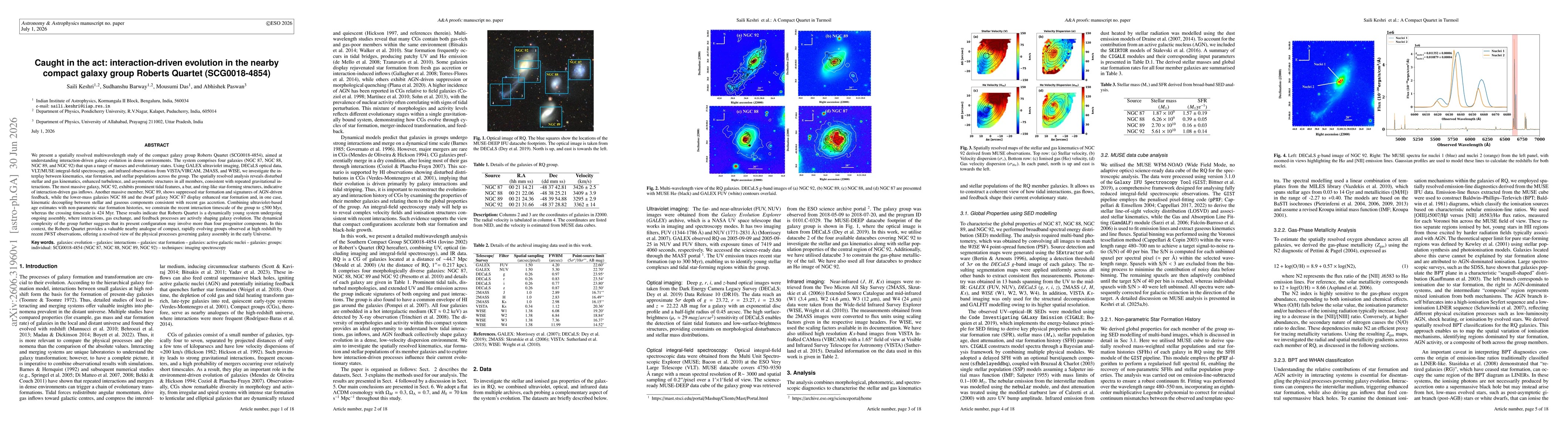Thumbnail for Caught in the act: interaction-driven evolution in the nearby compact galaxy group Roberts Quartet (SCG0018-4854)