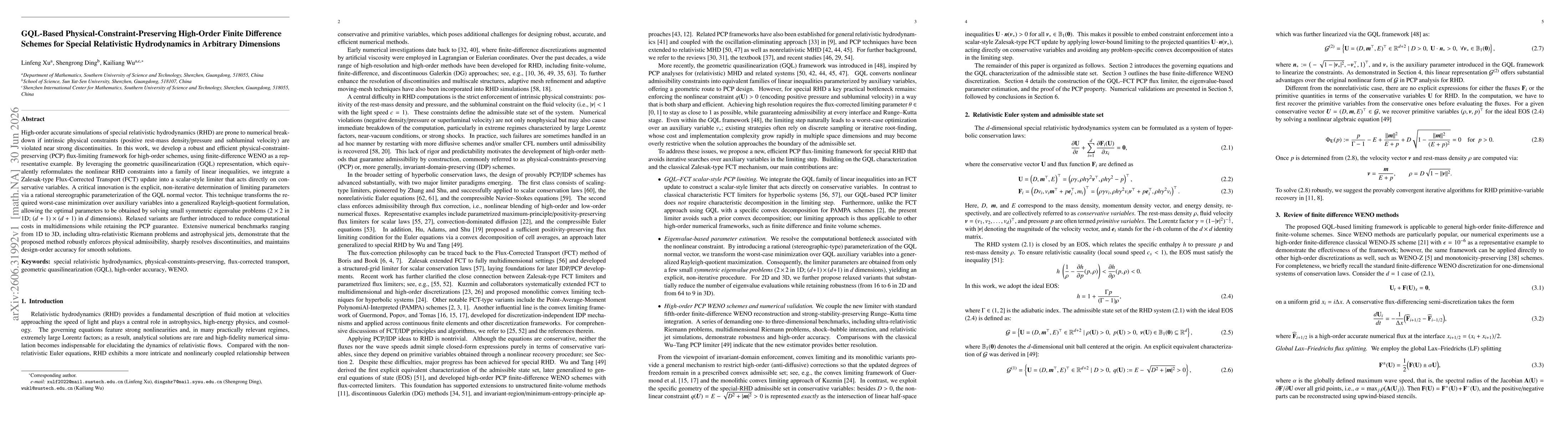 Thumbnail for GQL-Based Physical-Constraint-Preserving High-Order Finite Difference Schemes for Special Relativistic Hydrodynamics in Arbitrary Dimensions