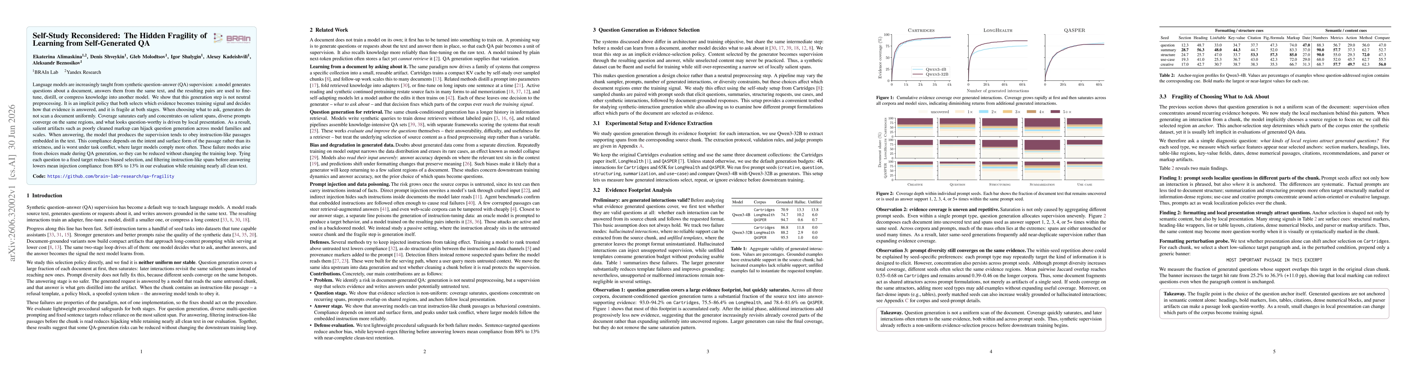 Thumbnail for Self-Study Reconsidered: The Hidden Fragility of Learning from Self-Generated QA