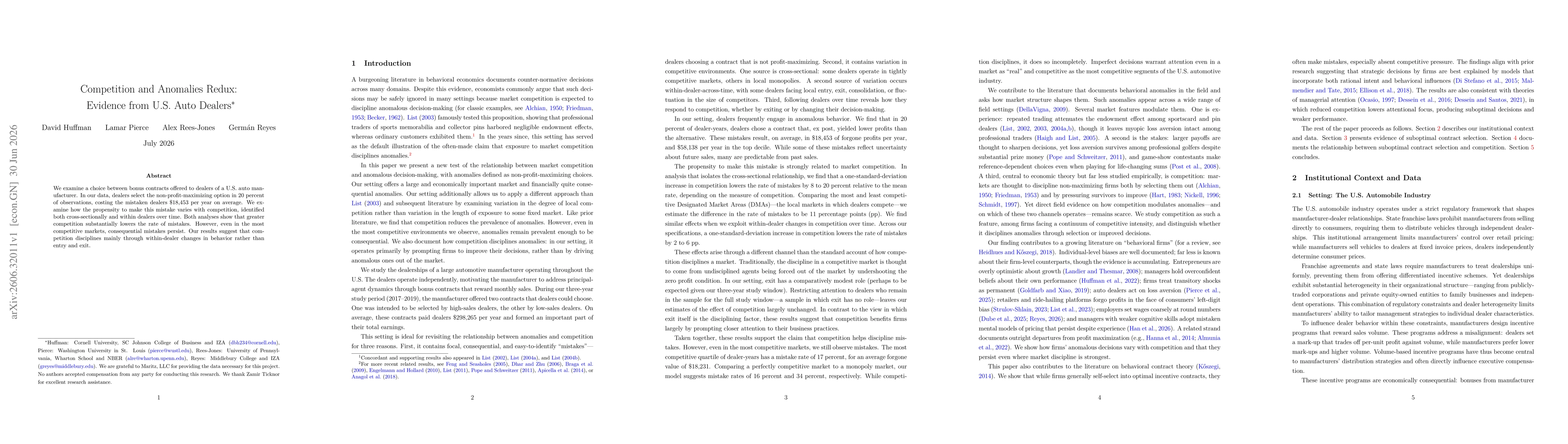 Thumbnail for Competition and Anomalies Redux: Evidence from U.S. Auto Dealers