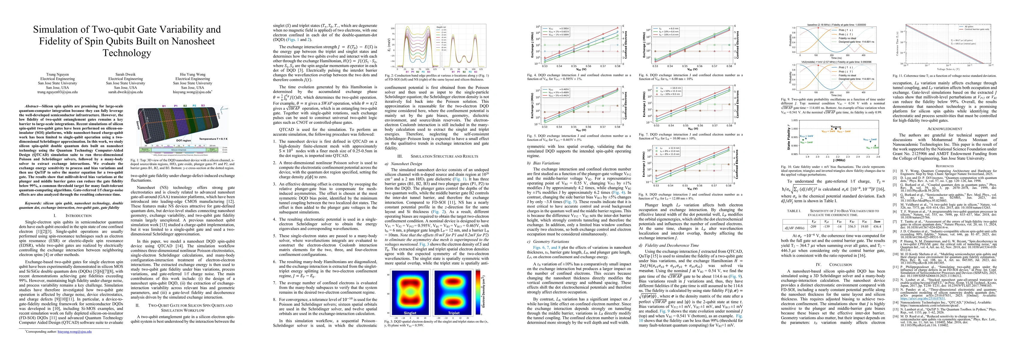 Thumbnail for Simulation of Two-qubit Gate Variability and Fidelity of Spin Qubits Built on Nanosheet Technology