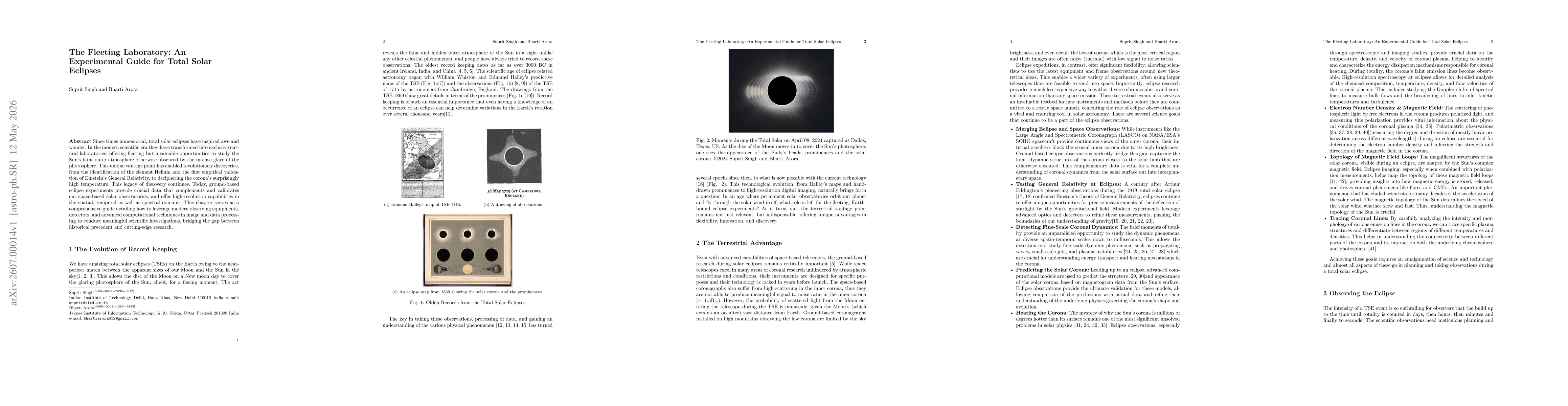 Thumbnail for The Fleeting Laboratory: An Experimental Guide for Total Solar Eclipses