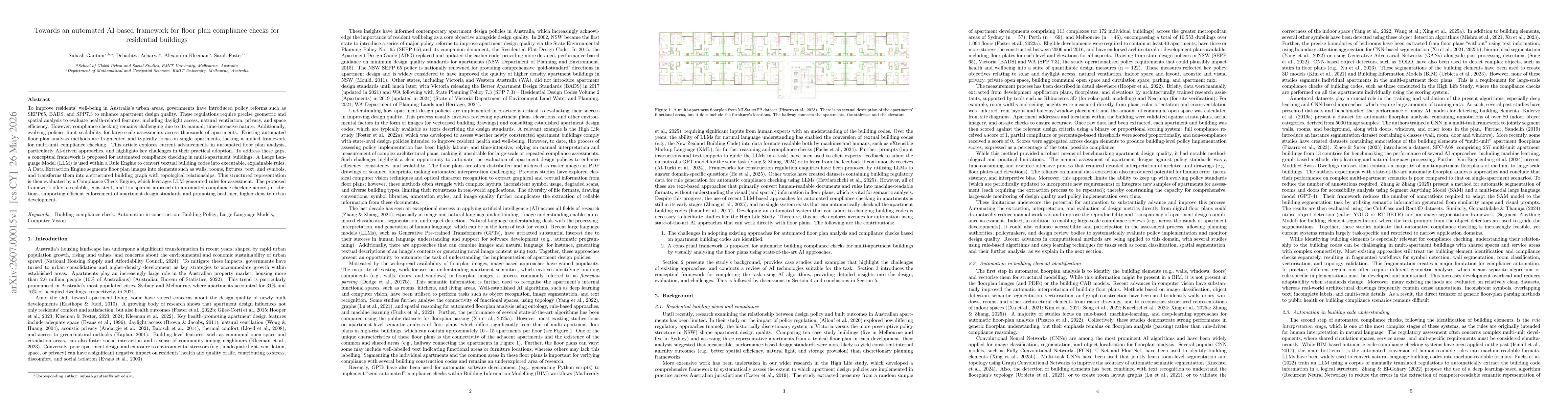 Thumbnail for Towards an automated AI-based framework for floor plan compliance checks for residential buildings