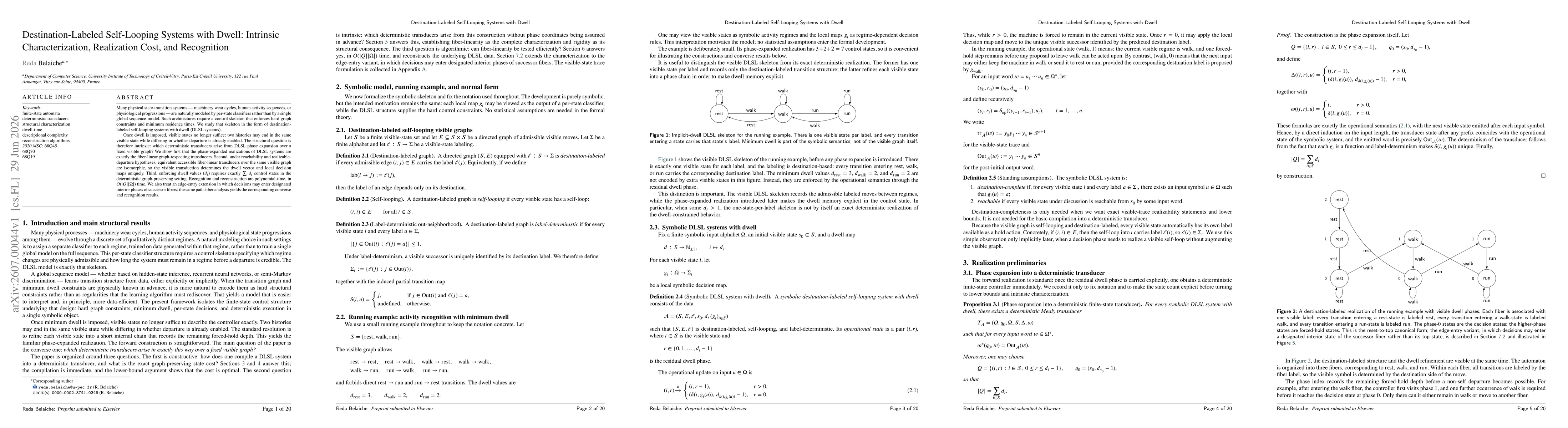 Thumbnail for Destination-Labeled Self-Looping Systems with Dwell: Intrinsic Characterization, Realization Cost, and Recognition