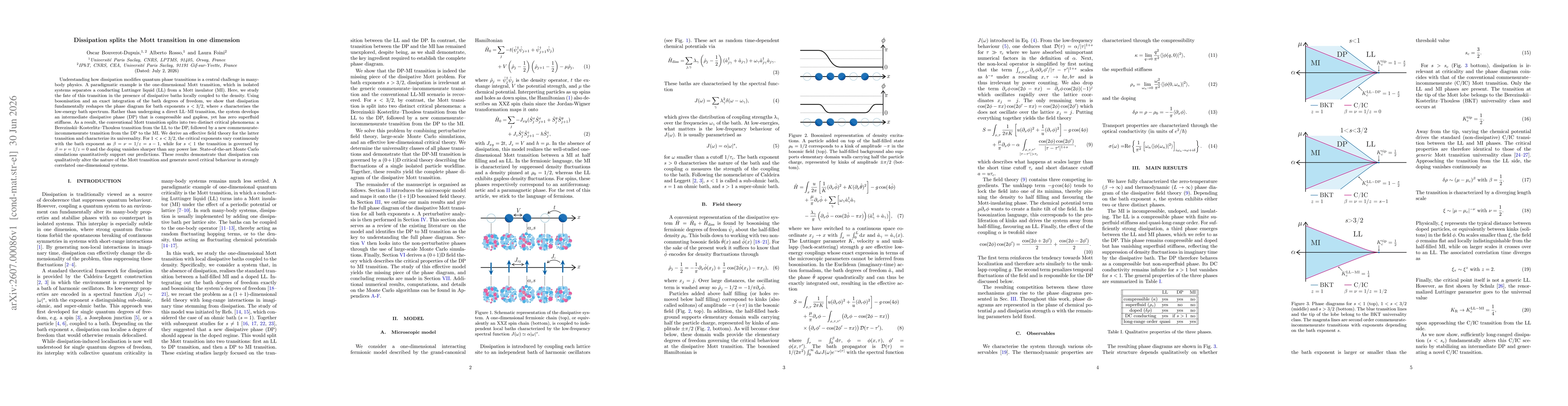Thumbnail for Dissipation splits the Mott transition in one dimension