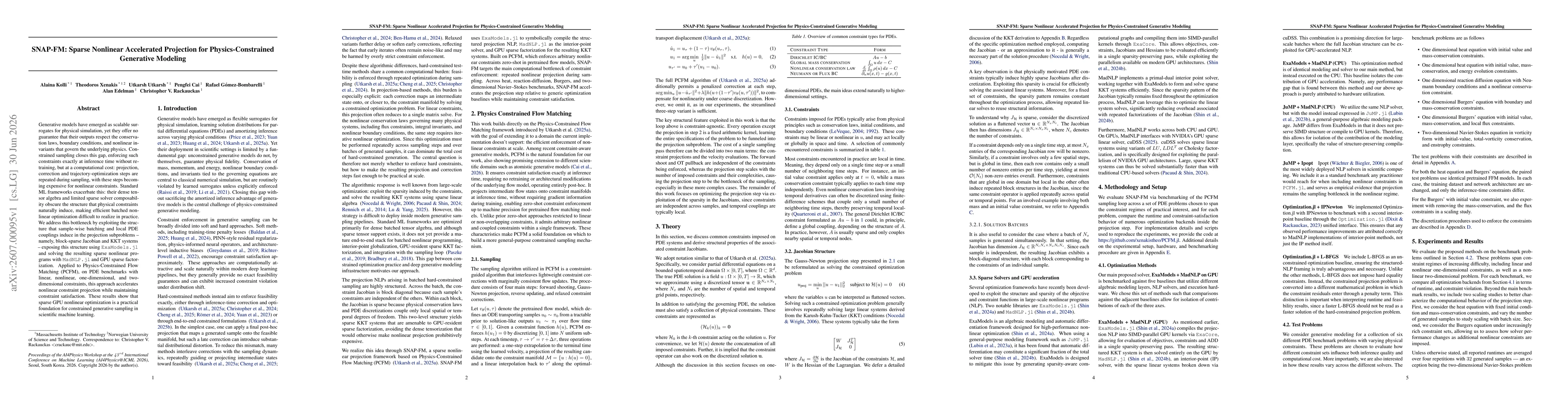 Thumbnail for SNAP-FM: Sparse Nonlinear Accelerated Projection for Physics-Constrained Generative Modeling