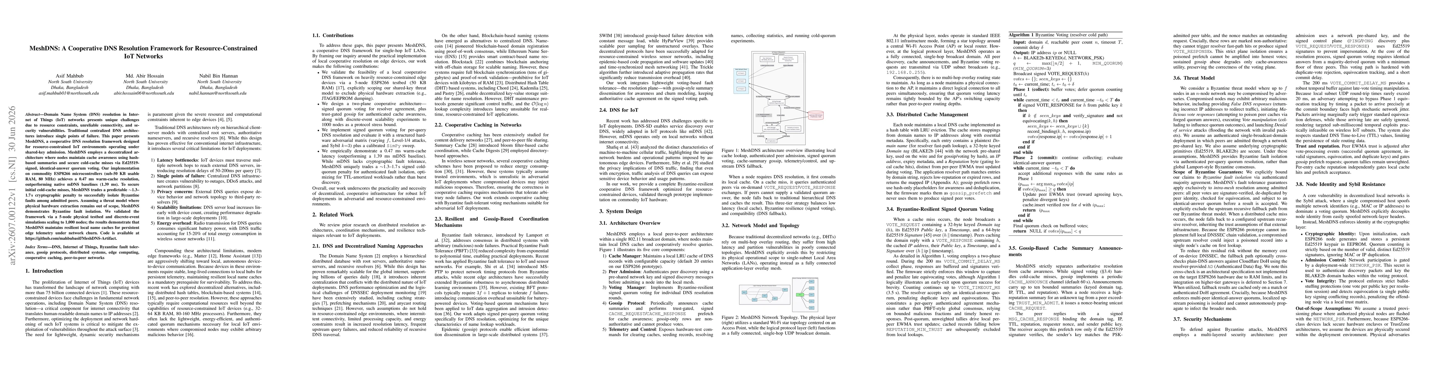 Thumbnail for MeshDNS: A Cooperative DNS Resolution Framework for Resource-Constrained IoT Networks