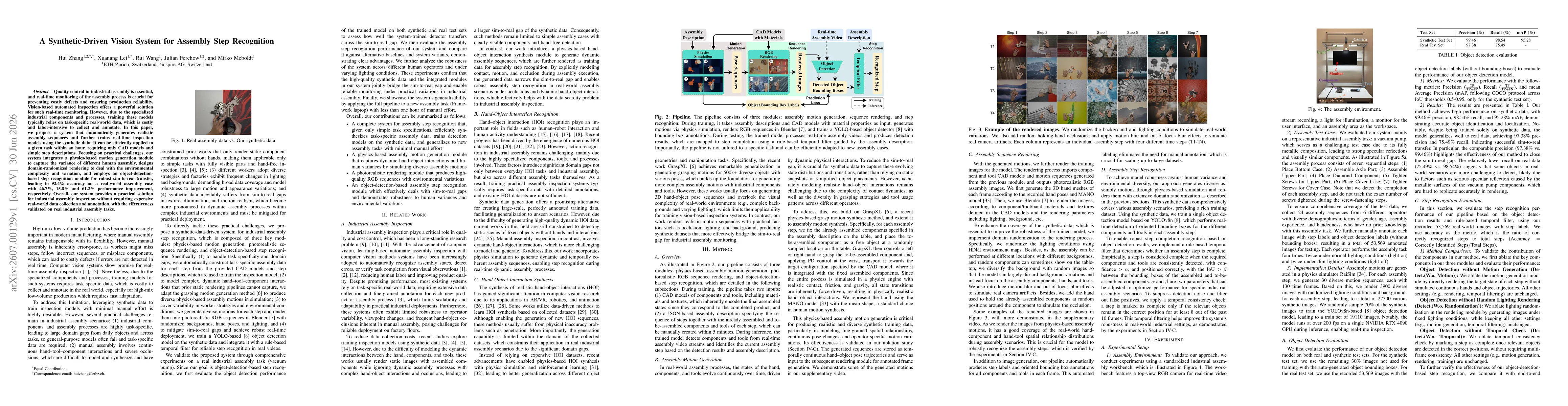 Thumbnail for A Synthetic-Driven Vision System for Assembly Step Recognition