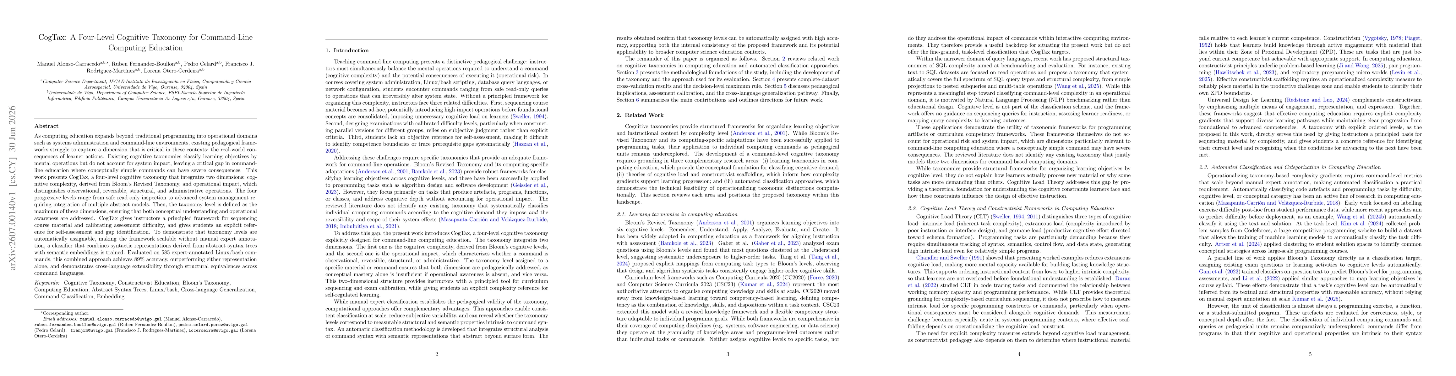 Thumbnail for CogTax: A Four-Level Cognitive Taxonomy for Command-Line Computing Education