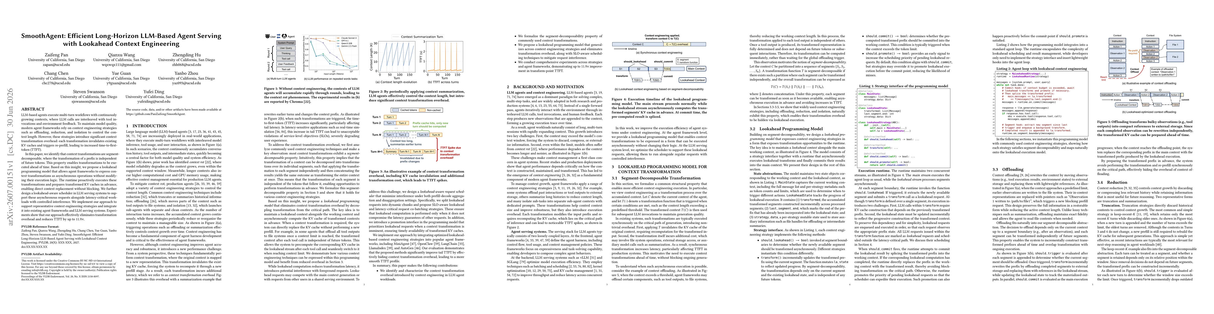 Thumbnail for SmoothAgent: Efficient Long-Horizon LLM-Based Agent Serving with Lookahead Context Engineering