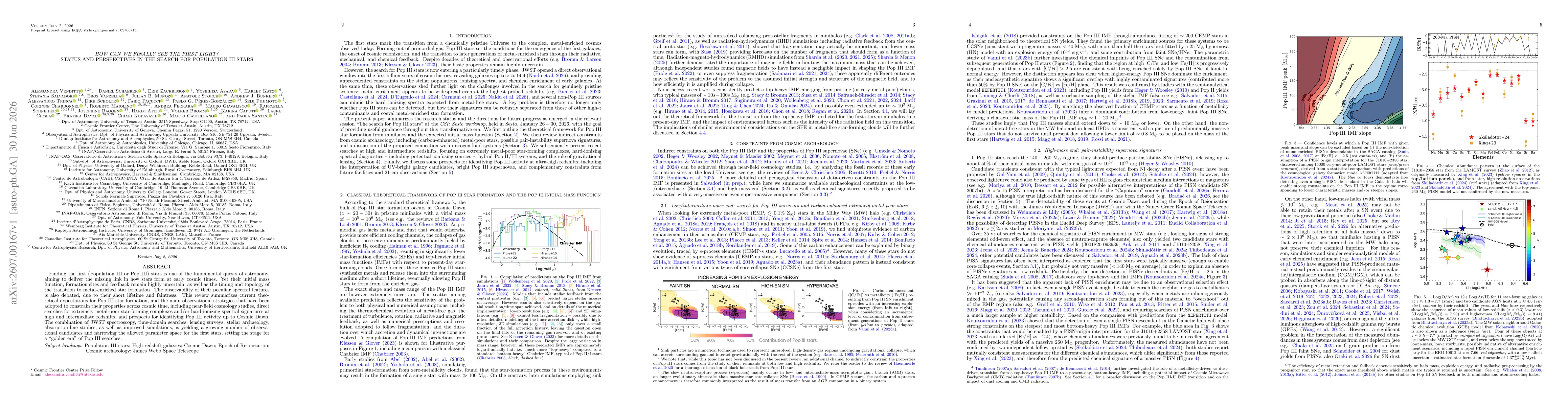 Thumbnail for How can we finally see the first light? Status and perspective in the search for Population III stars