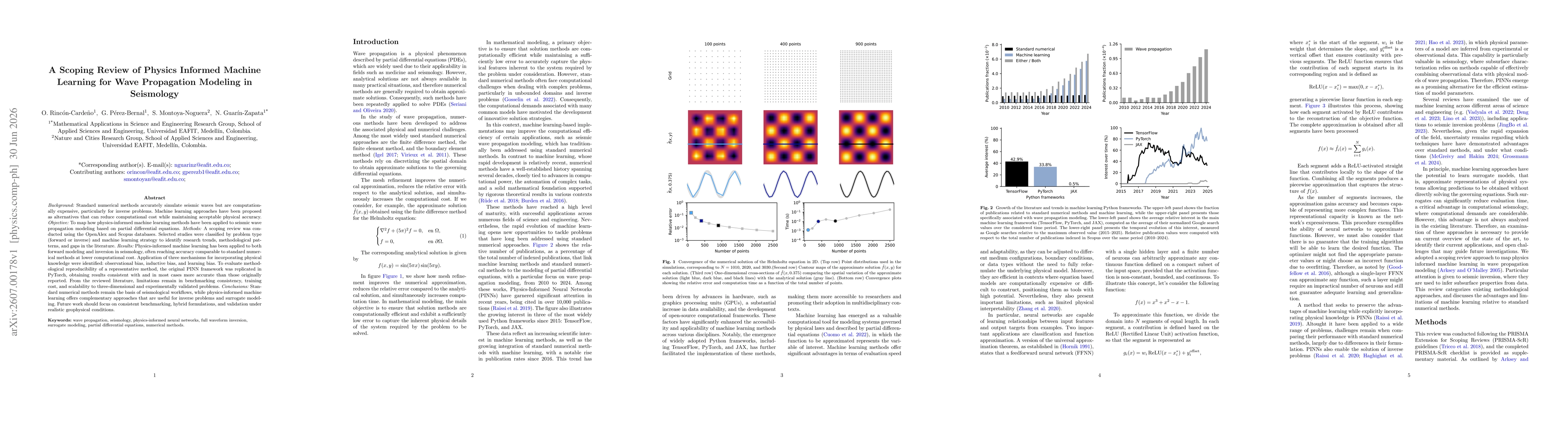 Thumbnail for A Scoping Review of Physics Informed Machine Learning for Wave Propagation Modeling in Seismology