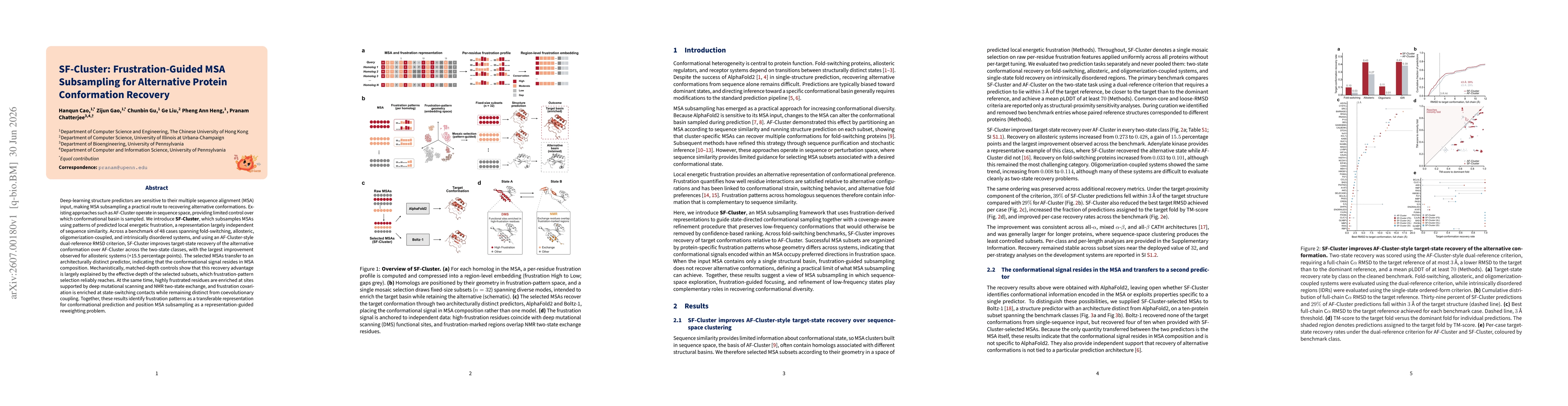 Thumbnail for SF-Cluster: Frustration-Guided MSA Subsampling for Alternative Protein Conformation Recovery