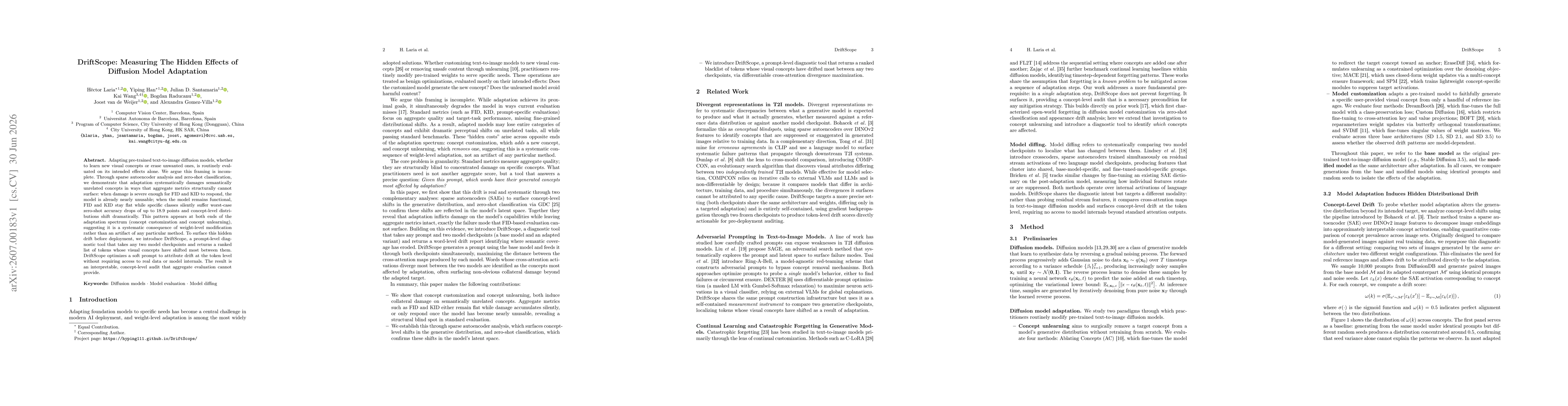 Thumbnail for DriftScope: Measuring The Hidden Effects of Diffusion Model Adaptation