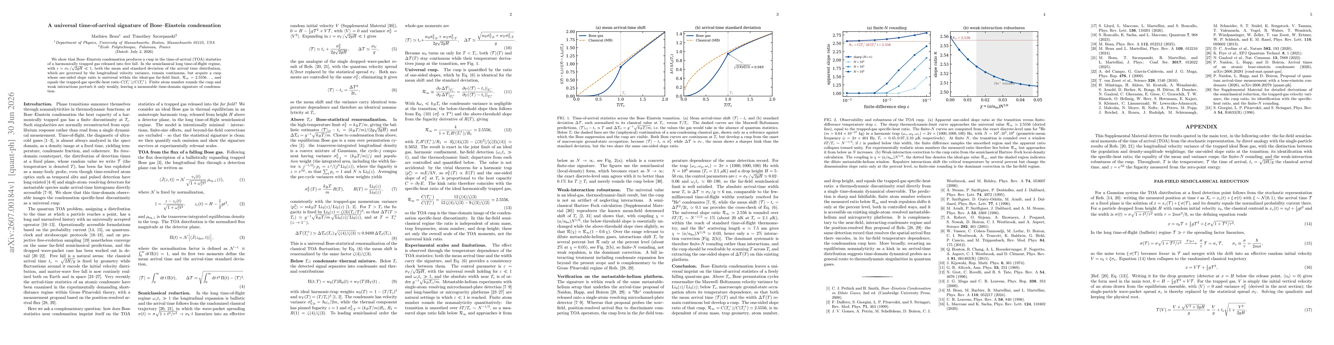 Thumbnail for A universal time-of-arrival signature of Bose--Einstein condensation
