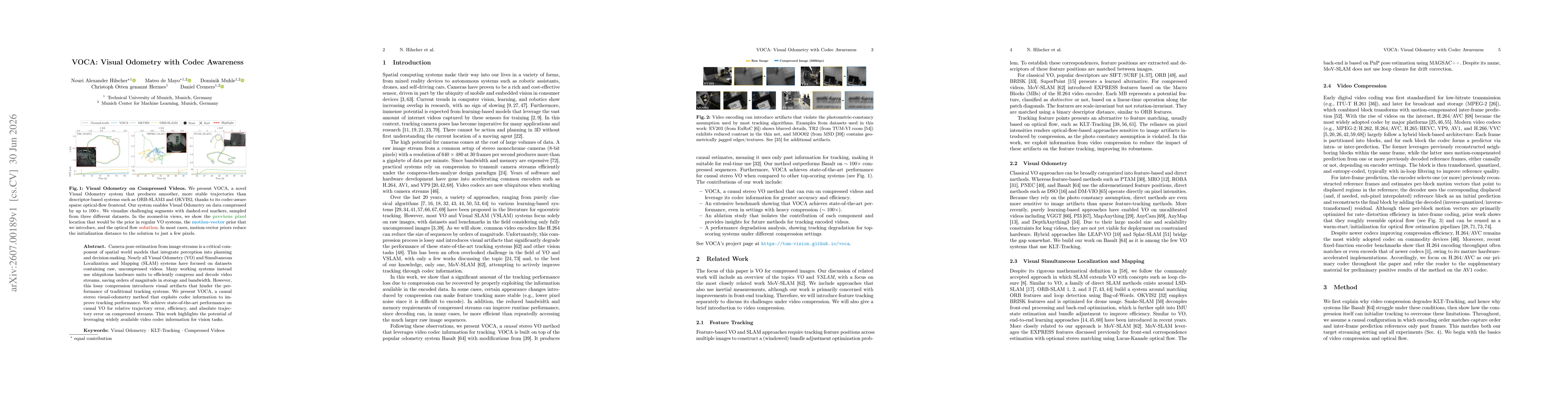 Thumbnail for VOCA: Visual Odometry with Codec Awareness