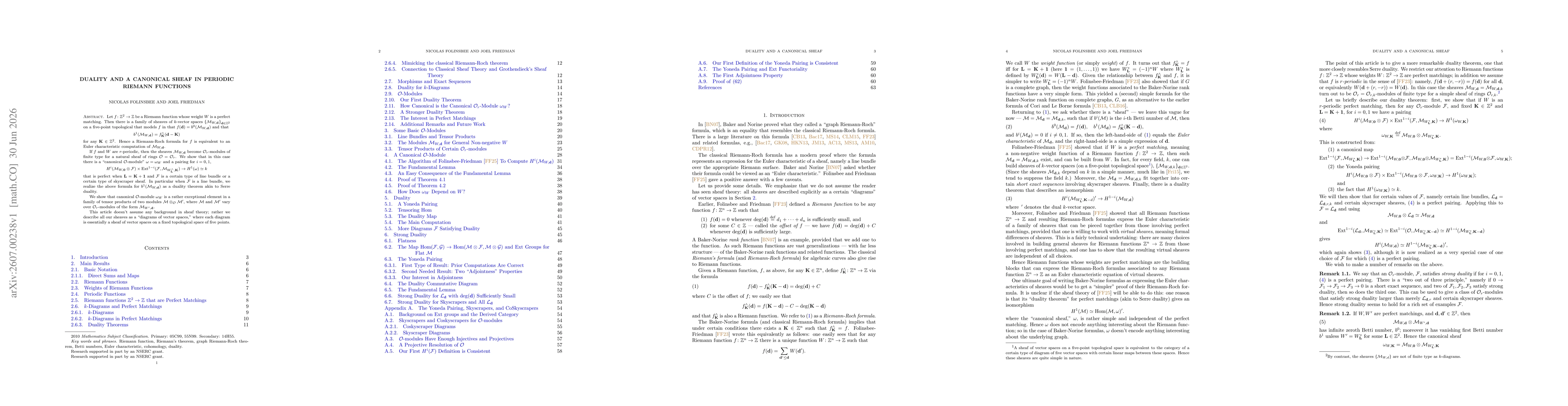Thumbnail for Duality and a Canonical Sheaf in Periodic Riemann Functions