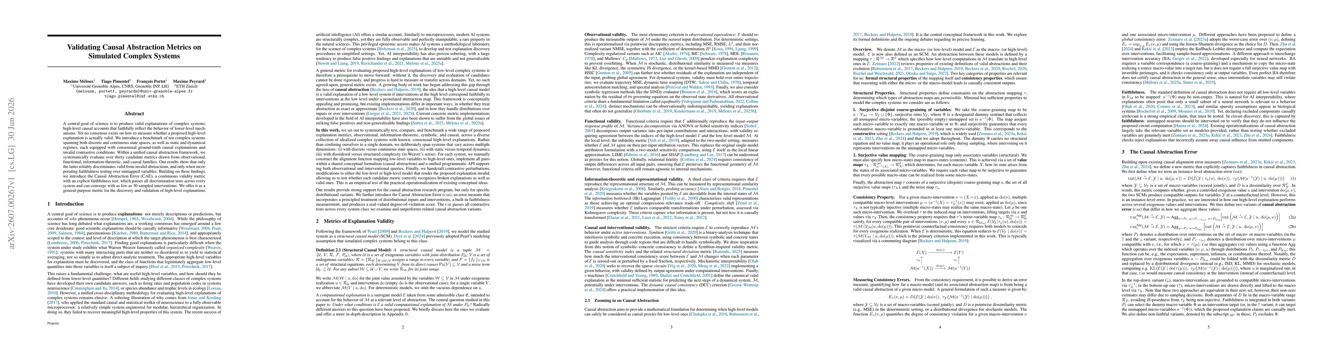 Thumbnail for Validating Causal Abstraction Metrics on Simulated Complex Systems