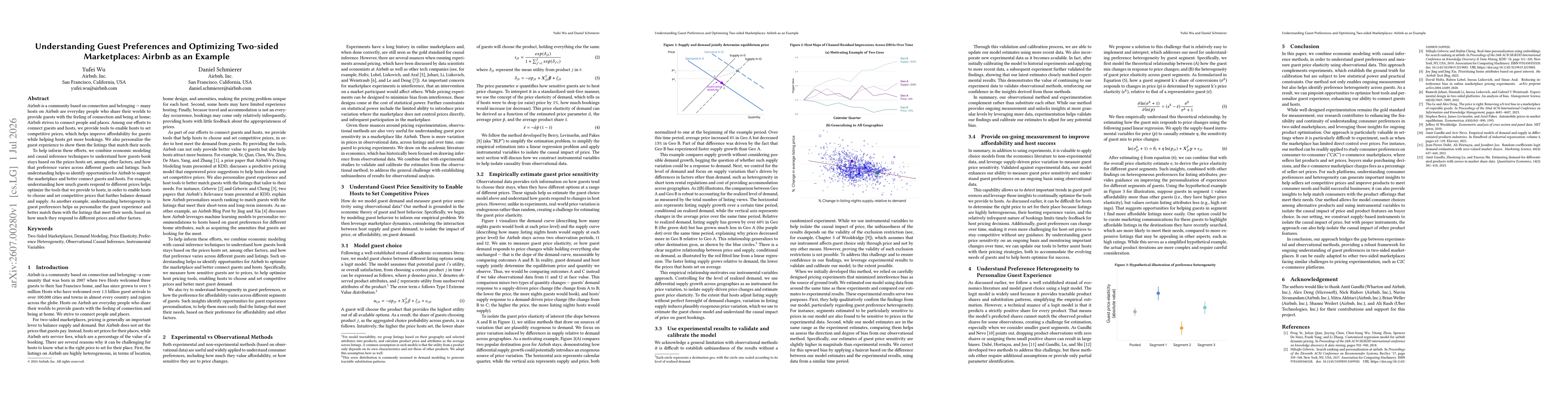 Thumbnail for Understanding Guest Preferences and Optimizing Two-sided Marketplaces: Airbnb as an Example