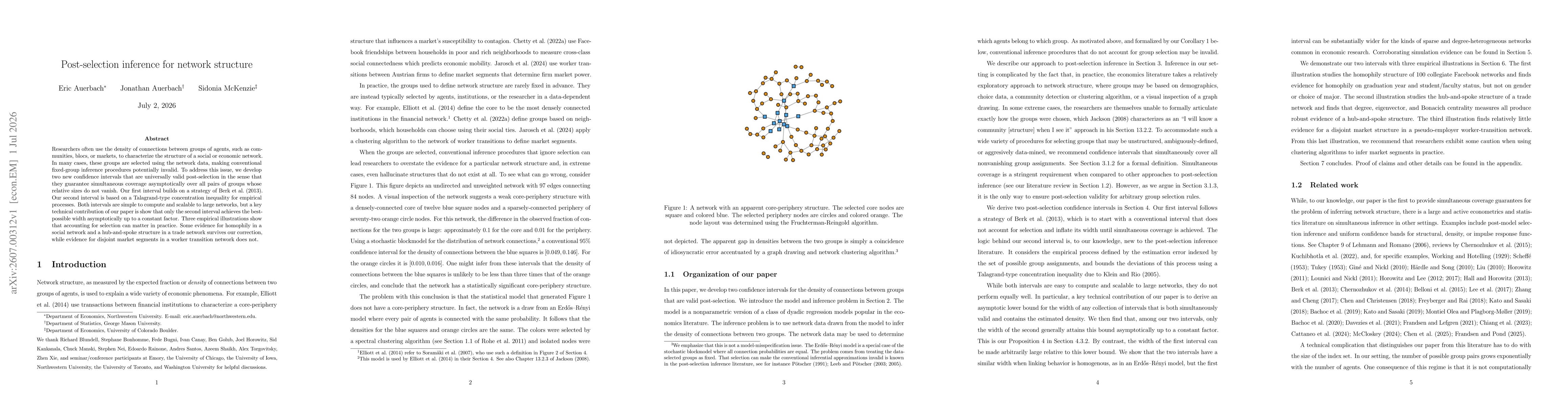 Thumbnail for Post-selection inference for network structure