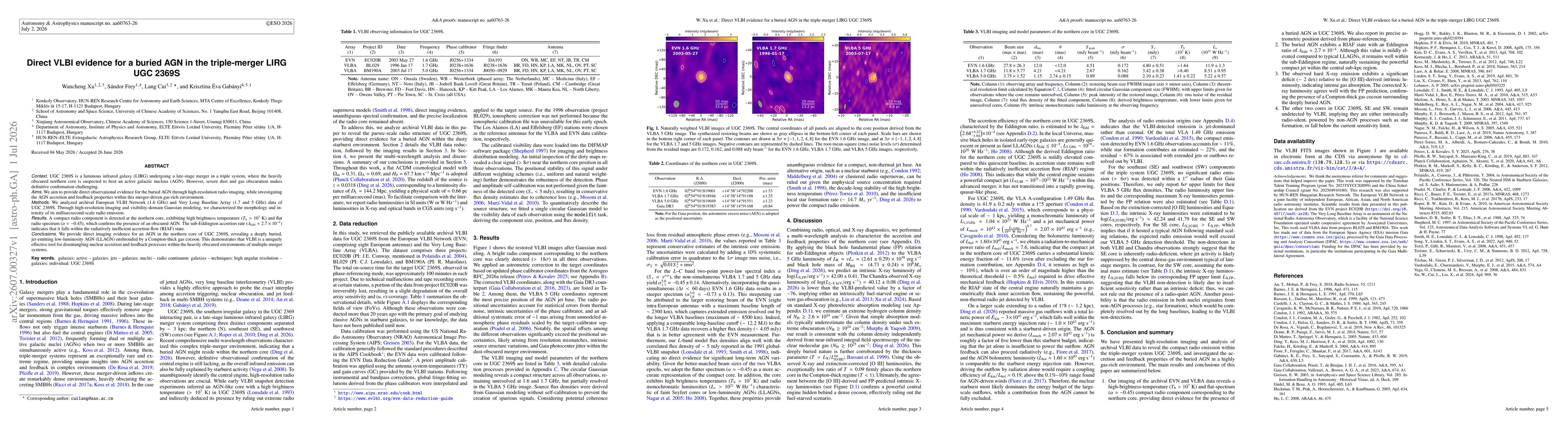 Thumbnail for Direct VLBI evidence for a buried AGN in the triple-merger LIRG UGC 2369S