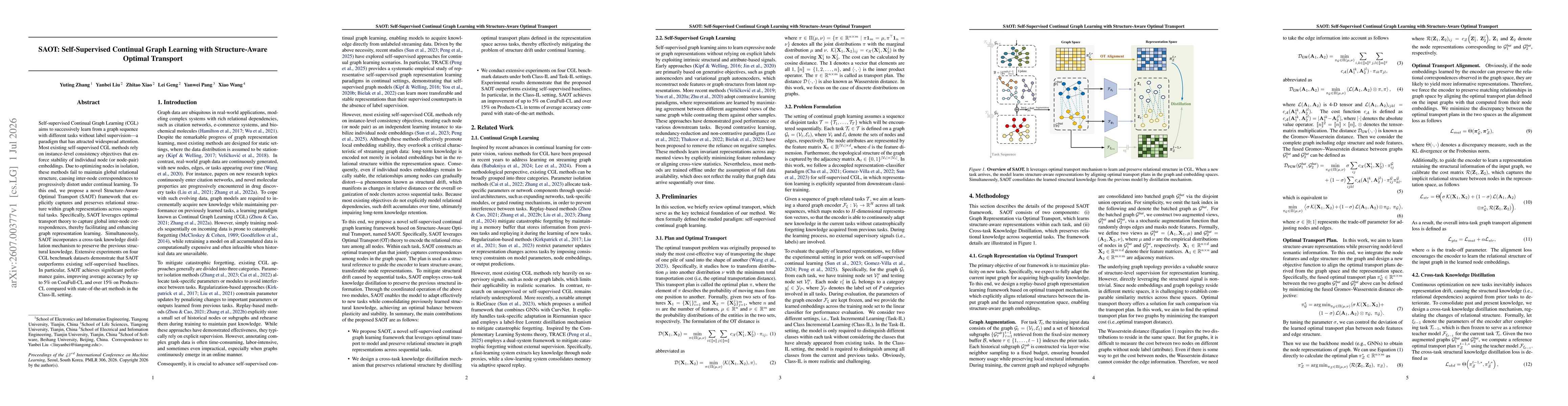 Thumbnail for SAOT: Self-Supervised Continual Graph Learning with Structure-Aware Optimal Transport