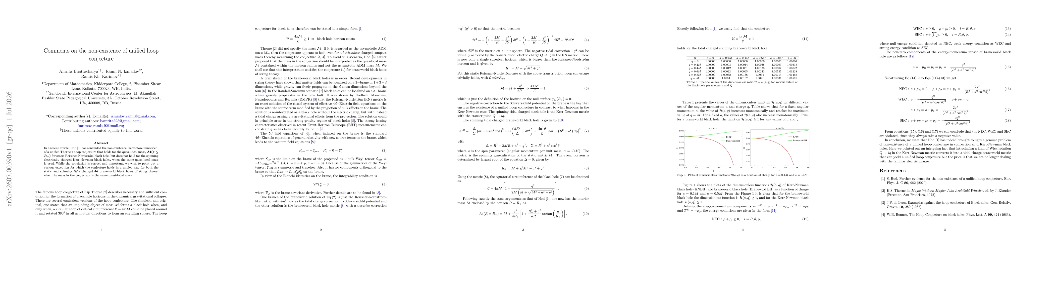 Thumbnail for Comments on the non-existence of unified hoop conjecture