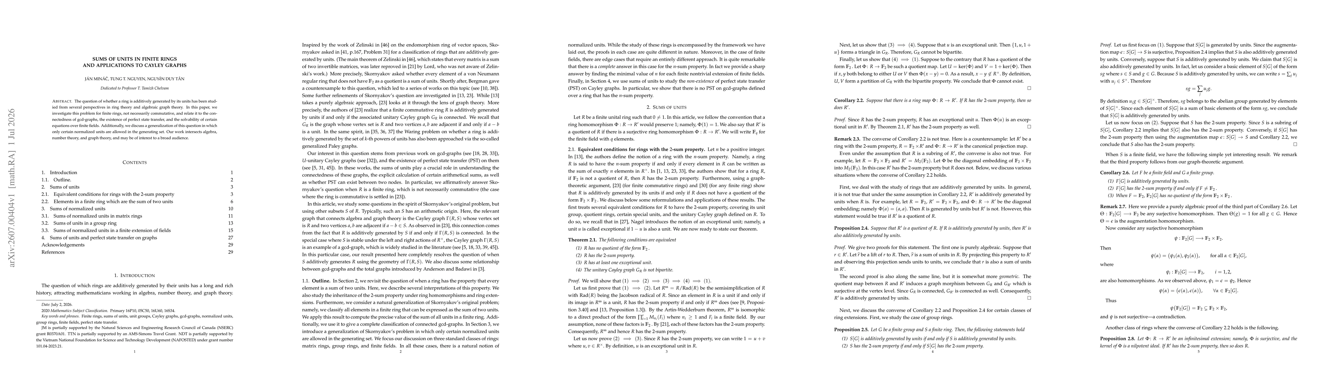 Thumbnail for Sums of units in finite rings and applications to Cayley graphs