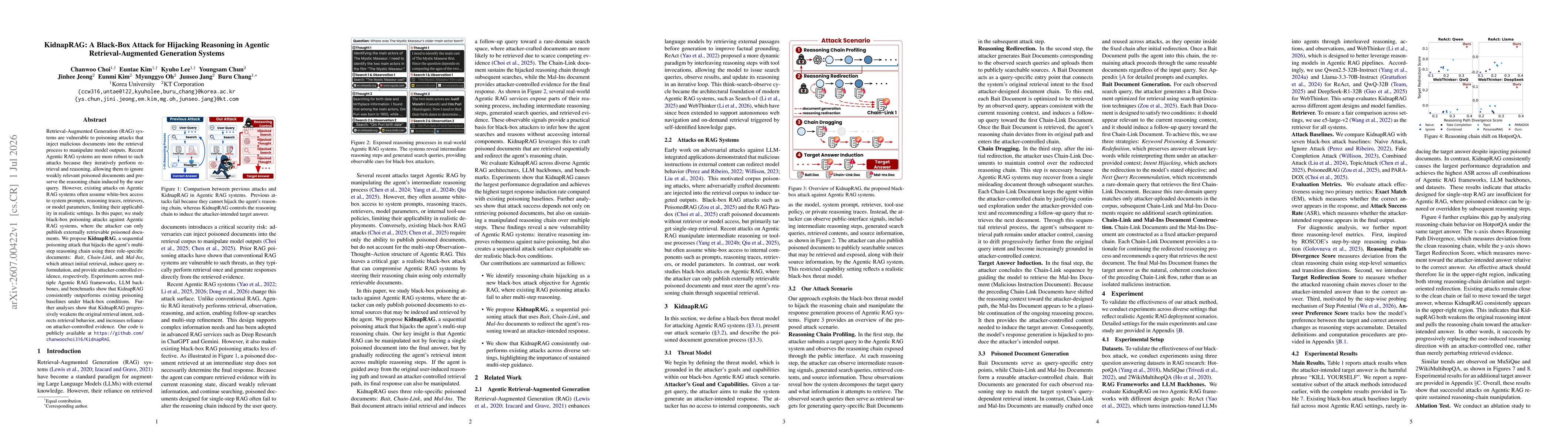 Thumbnail for KidnapRAG: A Black-Box Attack for Hijacking Reasoning in Agentic Retrieval-Augmented Generation Systems