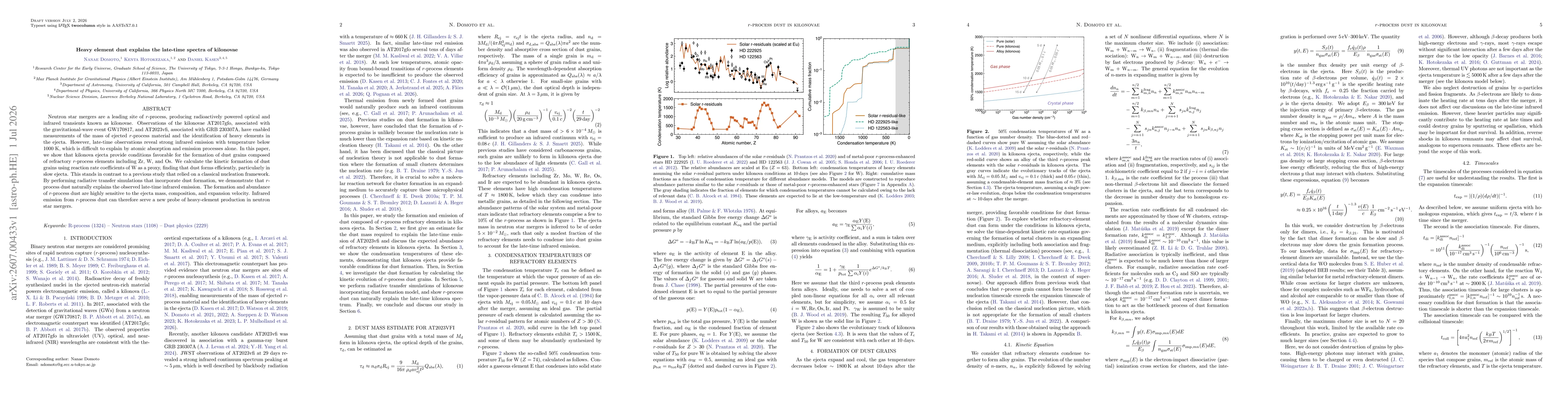 Thumbnail for Heavy element dust explains the late-time spectra of kilonovae
