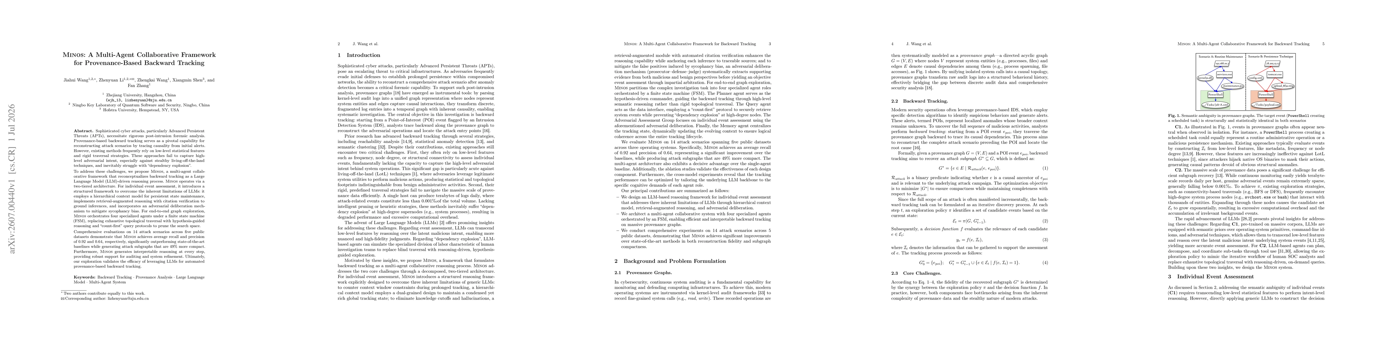Thumbnail for Minos: A Multi-Agent Collaborative Framework for Provenance-Based Backward Tracking