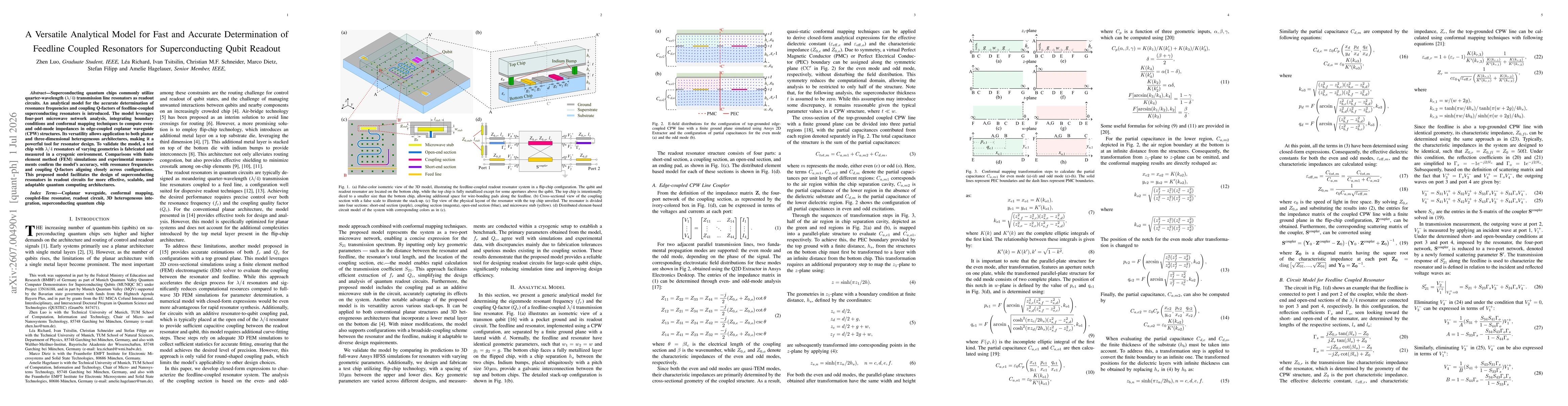 Thumbnail for A Versatile Analytical Model for Fast and Accurate Determination of Feedline-Coupled Resonators for Superconducting Qubit Readout