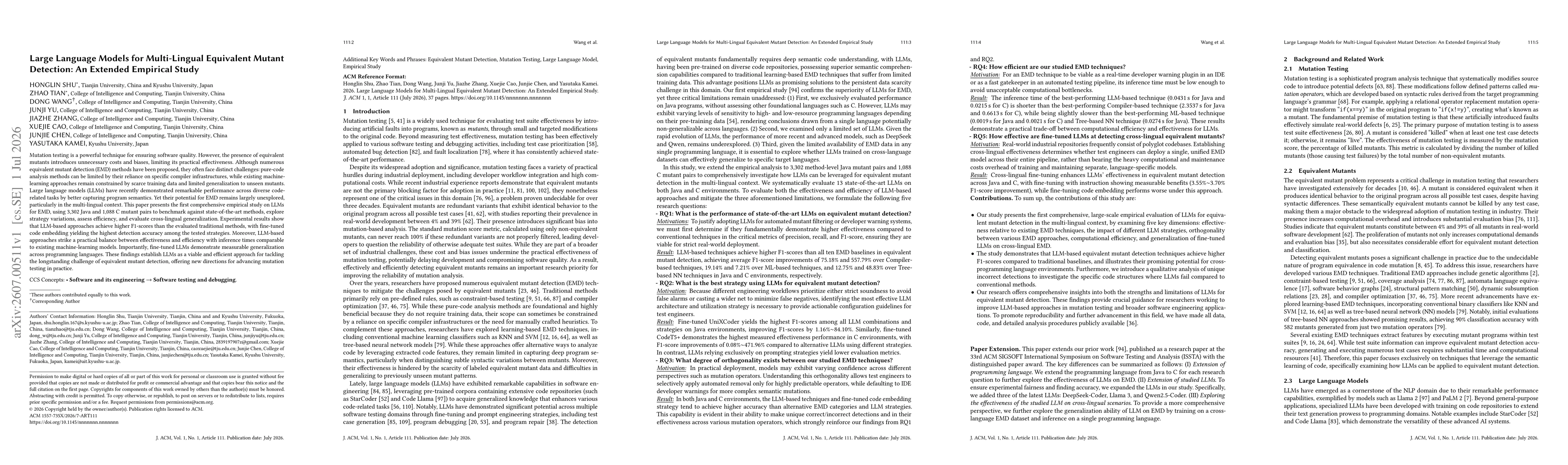 Thumbnail for Large Language Models for Multi-Lingual Equivalent Mutant Detection: An Extended Empirical Study