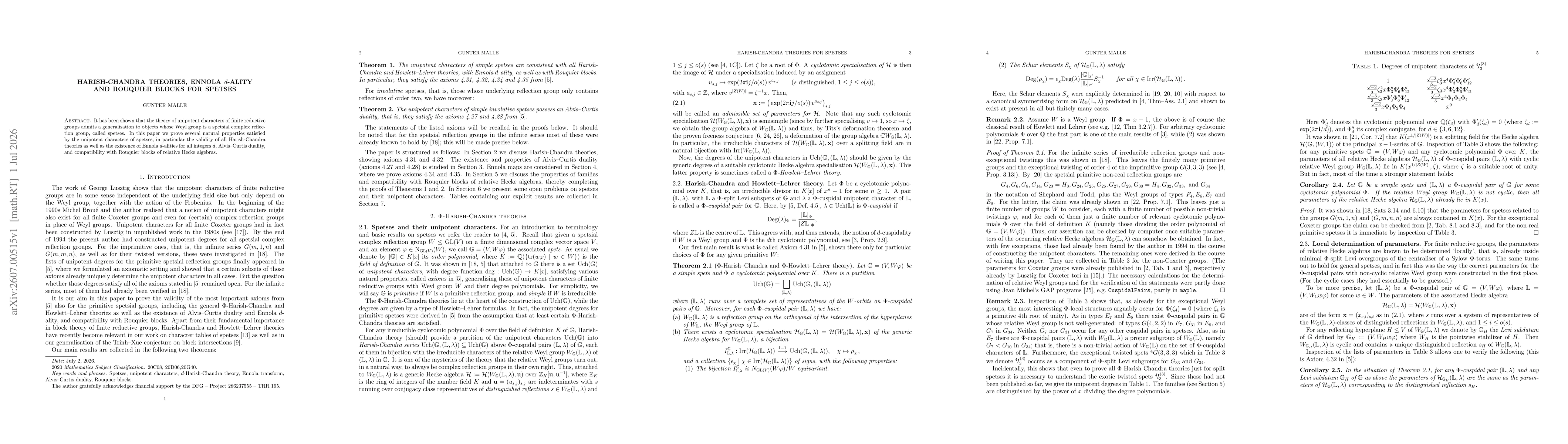 Thumbnail for Harish-Chandra theories, Ennola $d$-ality and Rouquier blocks for spetses