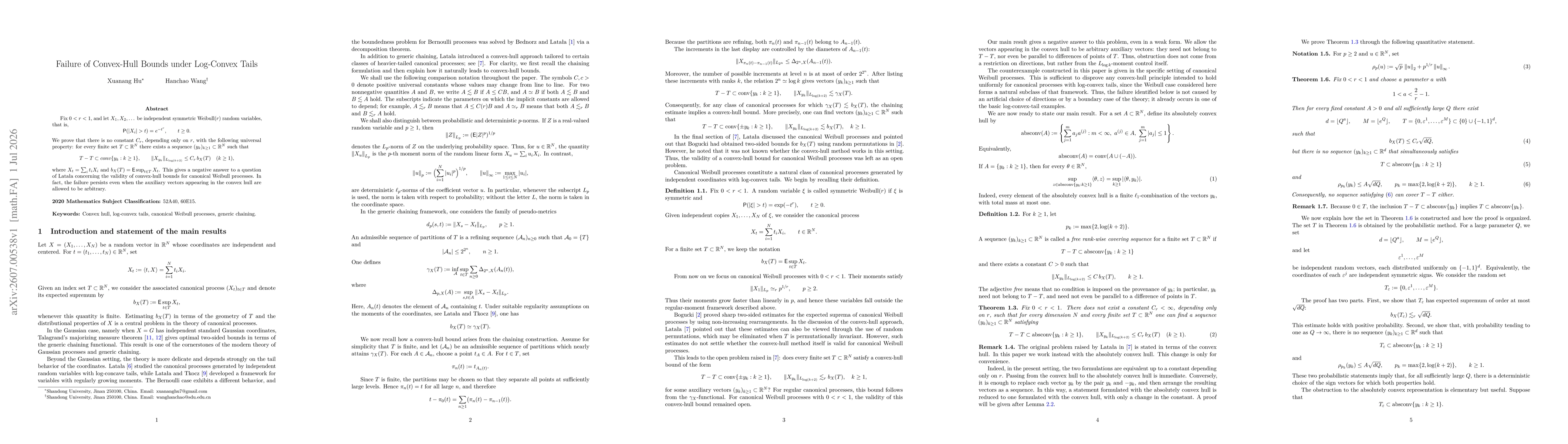 Thumbnail for Failure of Convex-Hull Bounds under Log-Convex Tails