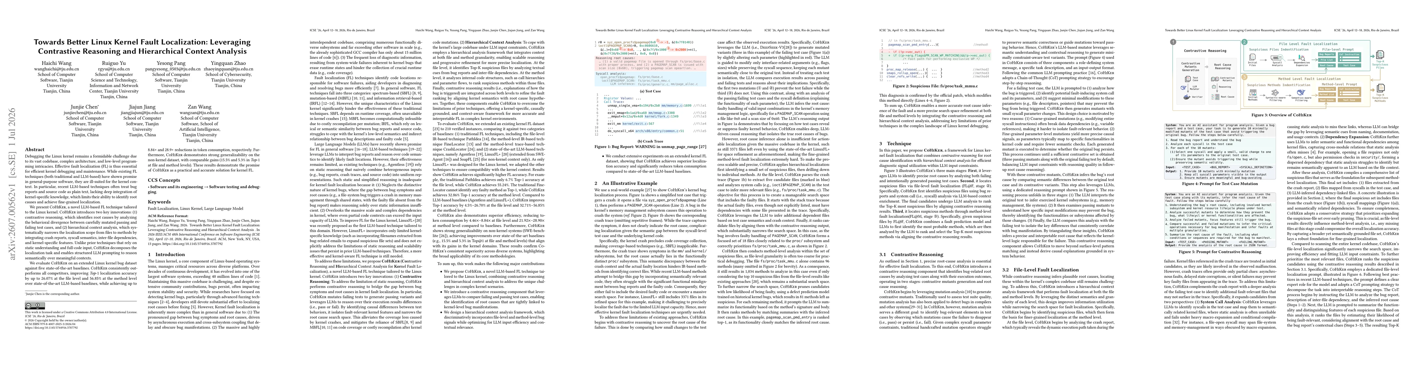 Thumbnail for Towards Better Linux Kernel Fault Localization: Leveraging Contrastive Reasoning and Hierarchical Context Analysis
