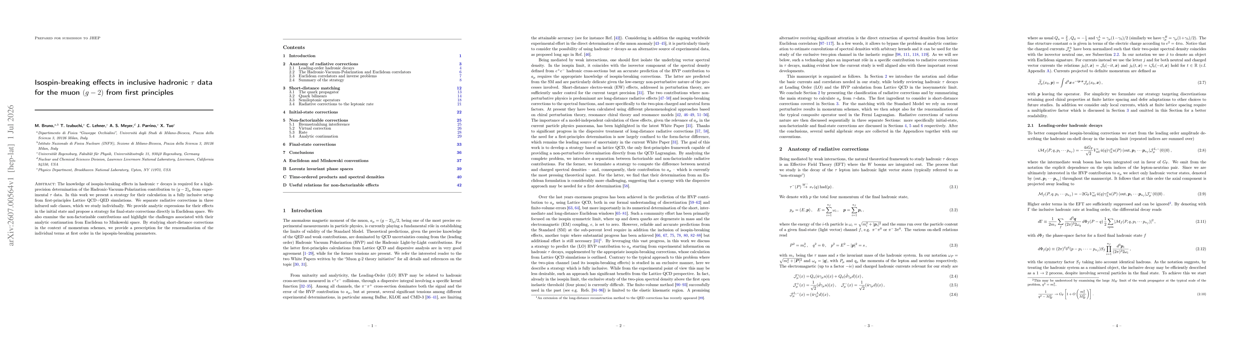 Thumbnail for Isospin-breaking effects in inclusive hadronic $τ$ data for the muon $(g-2)$ from first principles