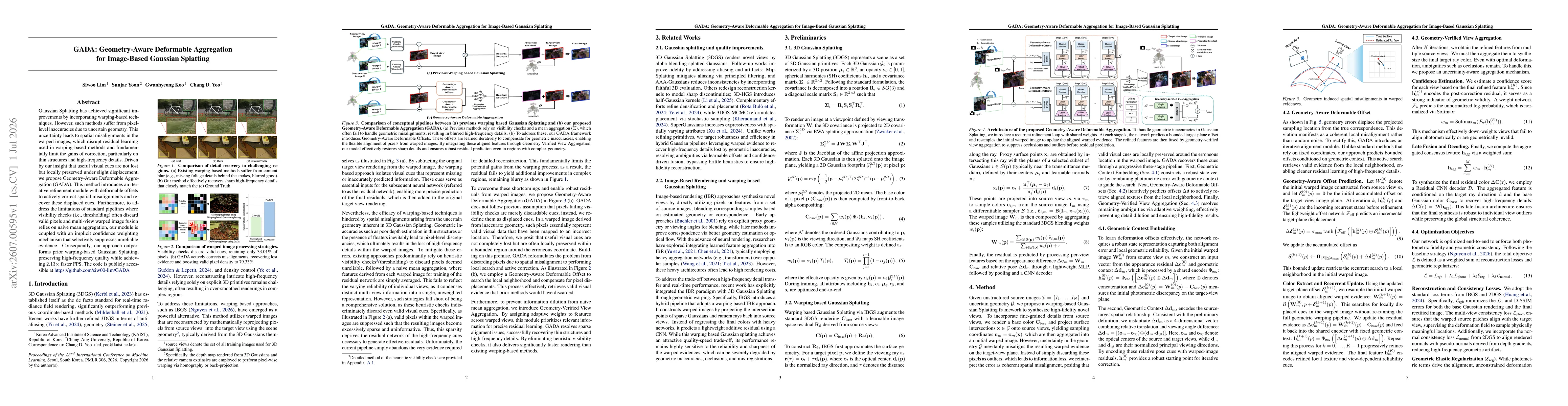 Thumbnail for GADA: Geometry-Aware Deformable Aggregation for Image-Based Gaussian Splatting