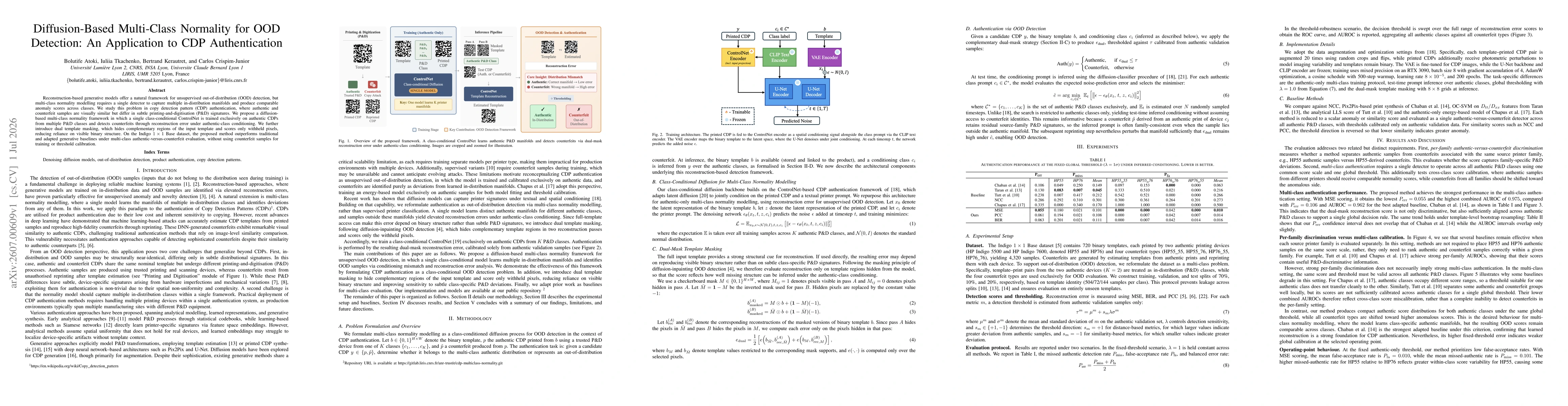 Thumbnail for Diffusion-Based Multi-Class Normality for OOD Detection: An Application to CDP Authentication