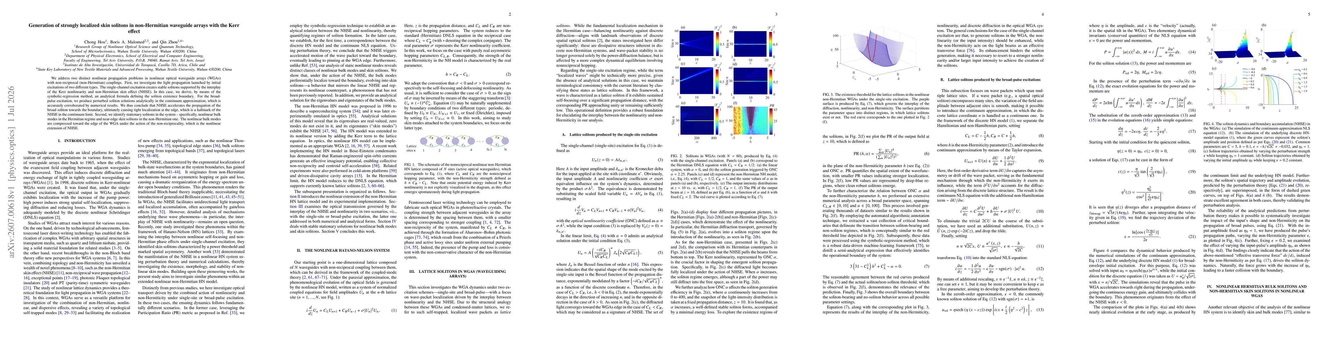 Thumbnail for Generation of strongly localized skin solitons in non-Hermitian waveguide arrays with the Kerr effect