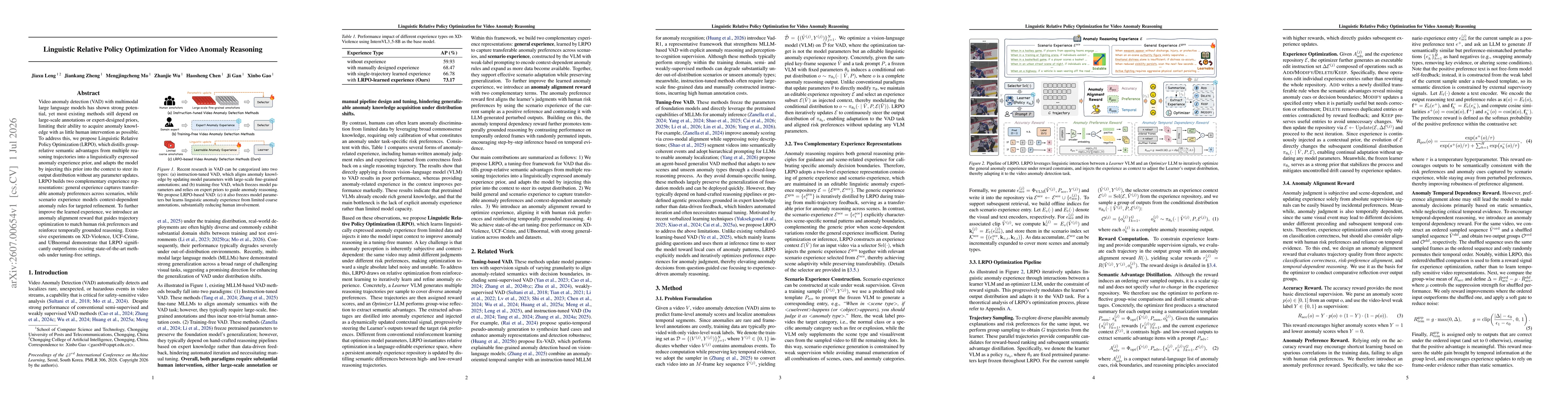 Thumbnail for Linguistic Relative Policy Optimization for Video Anomaly Reasoning